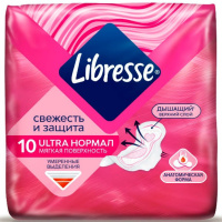 Прокладки Libresse Ultra soft normal 10шт