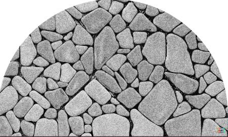 Килим КR-602-9 напівкруглий каміння сіре (45х75х0,4)
